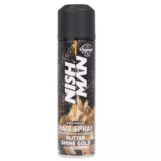 اسپری رنگ مو نیش من (اکلیل طلایی) حجم 150 میلی- NISHMAN Hair color spray (SHINE GOLD) 150 ml