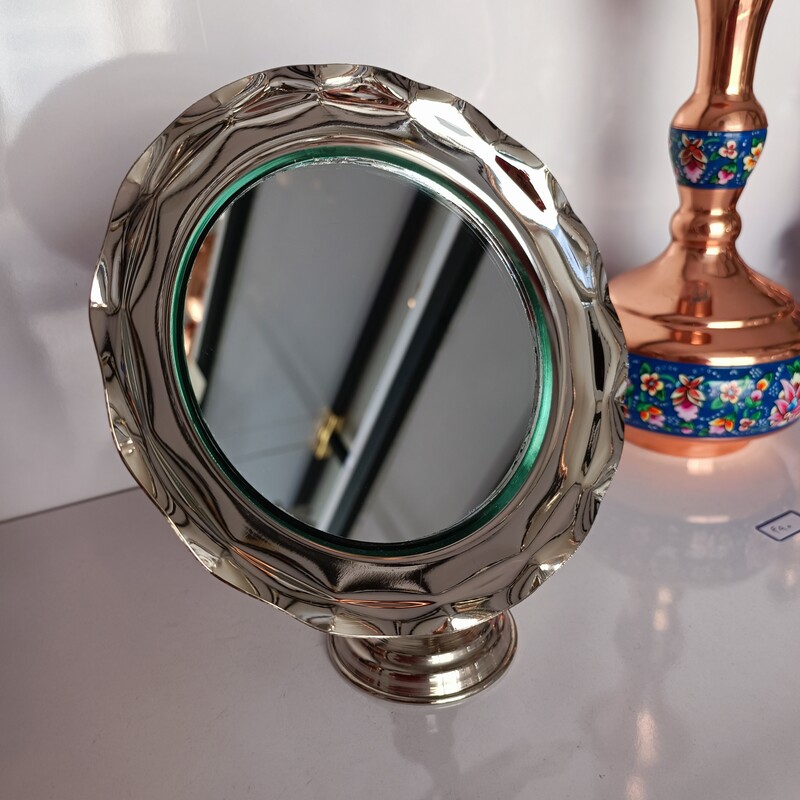 آینه و شمعدان مسی روکش کروم نانو شده مناسب برای هفت سین