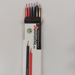 مداد پلیمری قرمز و مشکی بسته 6 عددی ادمیرال آساناپخش