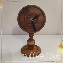 ساعت خراطی رومیزی ساخته شده از چوب نارون