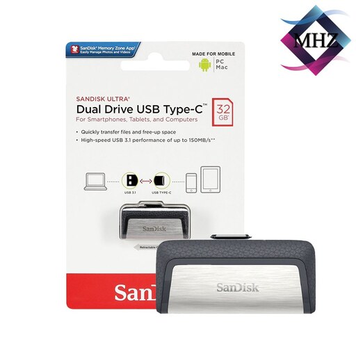 فلش مموری سن دیسک SanDisk مدل Ultra Dual Drive Type-c DDC2 ظرفیت 32 گیگابایت