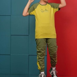 تیشرت شلوار پسرونه جنس پنبه سوپر از برند معتبر تن زین در سایزای 50و55و60