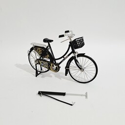 ماکت فلزی دوچرخه قدیمی نوستالژی رنگ مشکی مقیاس یک به دهم طول 17.5 سانتی متر