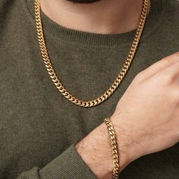 ست دستبند و گردنبند مردانه فول استیل 