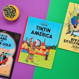 کتاب ماجراهای تن تن و میلو، تن تن در آمریکا (The Adventures of Tin Tin in America ) زبان انگلیسی،  Tintin،کمیک