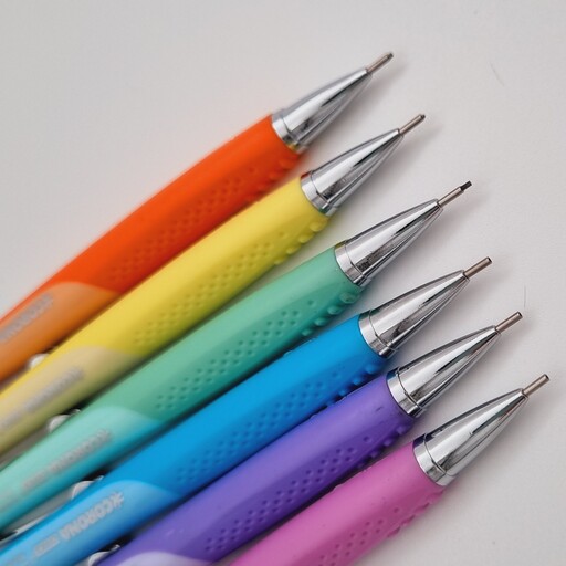 مداد نوکی (اتود) کرونا (Corona) مدل Office، رنگ های پاستلی، ضخامت های 0.5، 0.7، 0.9، رسم، سه نظام فلز، Mechanical Pencil
