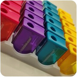 تراش مخزن دار کرونا (Corona Office Pencil Sharpner)،در چهار رنگ، تیغه فولادی ضد زنگ