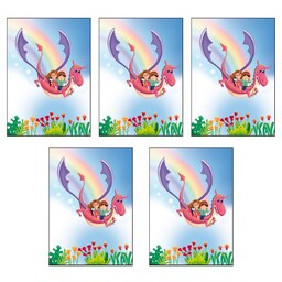 دفتر نقاشی 20 برگ رحلی طرح اژدها - به همراه بازی - انتشارات کتاب باز - مجموعه 5 عددی - بهترین هدیه و عیدی