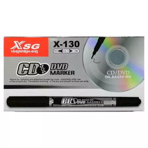 ماژیک سی دی CD دو سر برند xsg کد X-130 بسته 12 عددی رنگبندی جور