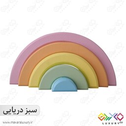 اکسسوری اتاق کودک پازل رنگین کمان چوبی 5 رنگ ماوراء لاکچری MKT01