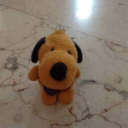 عروسک اسباب بازی سگ بره ناقلا جاکلیدی جاسوئیچی جاسوییچی قد 11 کرم قهوه ای زرد نارنجی