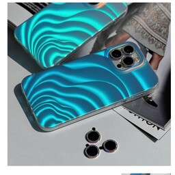 قاب گوشی  موج هلوگرامی همراه با محافظ لنز هفت رنگ هدیه C3680، هزینه ارسال رایگان، فروشگاه جاسپرمال