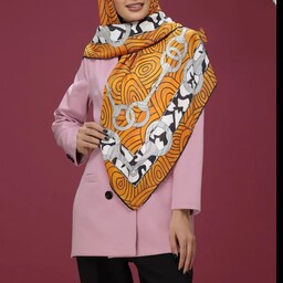 روسری ابریشم مامی دستدوز مجلسی قواره 120 متوسط با رنگبندیای دلبر 