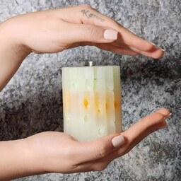 شمع دست ساز  مدل خورده شیشه ای استوانه ای برند سان کندل 