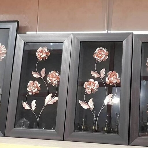 تابلو مسی سه گل مسی همراه با تابلو ،تک عددی در مس زنجان نمونه