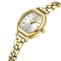 ساعت ناویفورس زنانه بند استیل طلایی رنگ ثابت ضد آب دارای گارانتی صفحه سفید 