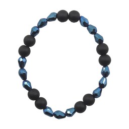 دستبند زنانه مهره ای آبی و مشکی مدل آبگینه کد 0224