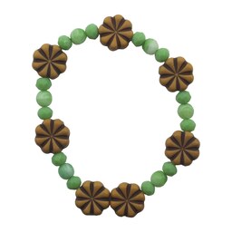دستبند زنانه سبز قهوه ای مدل گل کد 0256