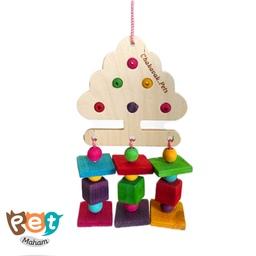 اسباب بازی چوبی پرنده مدل درخت کریسمس