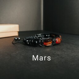 دستبنداصل  سنگ عقیق سلیمانی،سنگ معدنی،دستبند مارس،دستبند mars،مریخ،دستبند سنگی مردانه زنانه،ارسال رایگان،اکسسوری سنگی