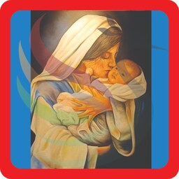 تابلو نقاشی رنگ روغن مادر و فرزند