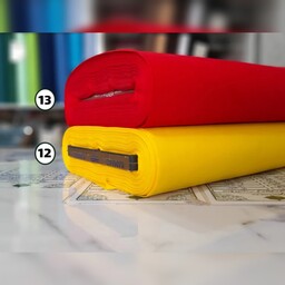 پارچه تترون ساده طیف زرد و قرمز عرض 90 سانتی متر پارچه تترون تک رنگ زرد و قرمز
