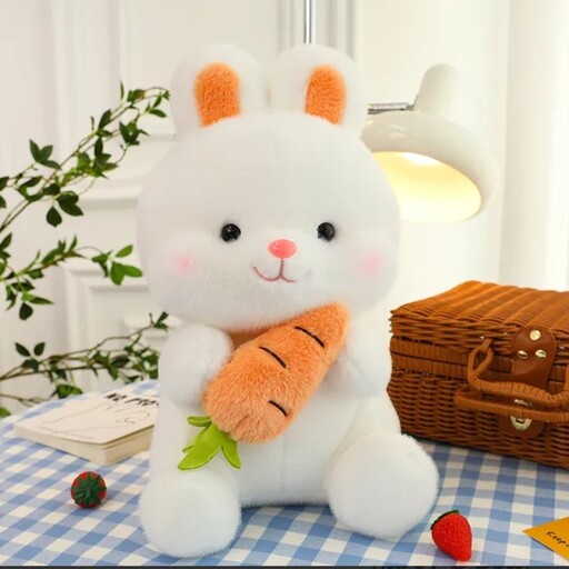 عروسک خرگوش هویج به دست ضد حساسیت 26cm  اورجینال و خارجی با کیفیت اروپایی  