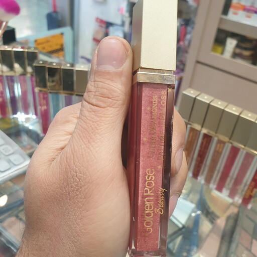 رژ لب مایع شاین دیاموند گلدن رز (شماره 105 ) Golden Rose Multicolour Diamonds lip gloss 