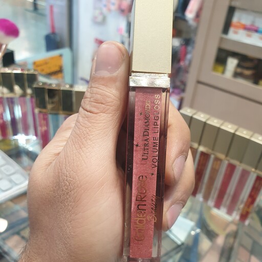 رژ لب مایع شاین دیاموند گلدن رز (شماره 105 ) Golden Rose Multicolour Diamonds lip gloss 