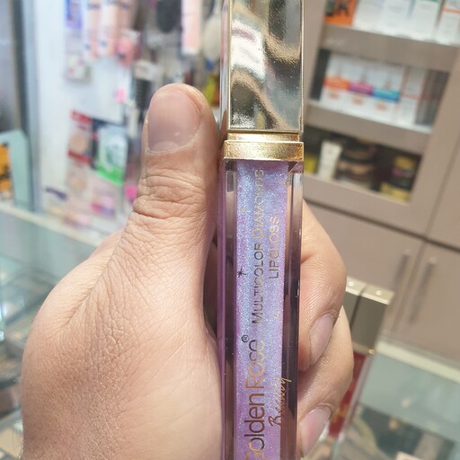 رژ لب مایع شاین دیاموند گلدن رز (شماره 14 ) Golden Rose Multicolour Diamonds lip gloss 