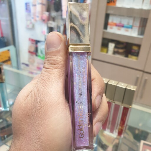 رژ لب مایع شاین دیاموند گلدن رز (شماره 14 ) Golden Rose Multicolour Diamonds lip gloss 