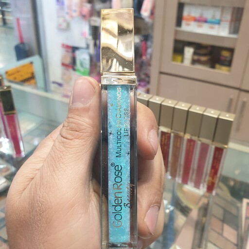 رژ لب مایع شاین دیاموند گلدن رز (شماره 12 ) Golden Rose Multicolour Diamonds lip gloss 