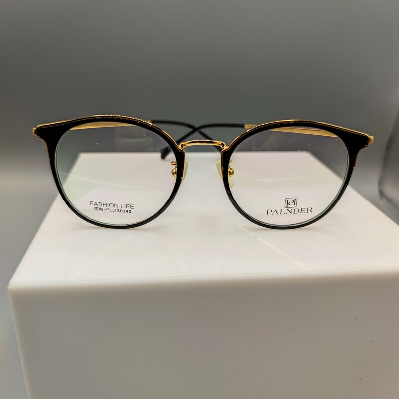 عینک طبی مشکی طلایی 
