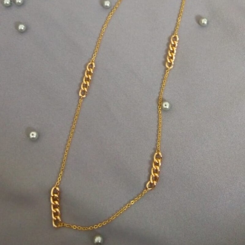 گردنبند رومانتویی بلند  کارتیر استیل رنگ ثابت مشابه طلا setareh 
