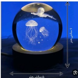 چراغ خاب رومیزی مدل گوی شیشه ای طرح عروس دریای کره زمین برج ایفل هدیه ولنتایین