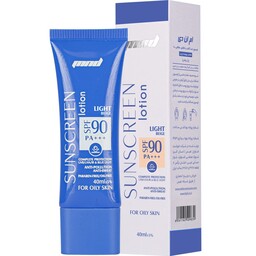 لوسیون ضد آفتاب با SPF 90 (بژ روشن) مناسب پوست چرب 40 میلی لیتر مصرف کننده