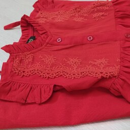 پیراهن دخترانه دلبرانه عیدانه، رنگ قرمز، ارسال رایگان