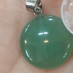 گردنبند سنگ آونتورین سبز  green aventurine ، پلاک یا گردن آویز  سنگ آونتورین کد 01