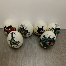 تخم مرغ با طرح اژدها با نقاشی دستی از جنس سنگ هنری کاملا دستساز