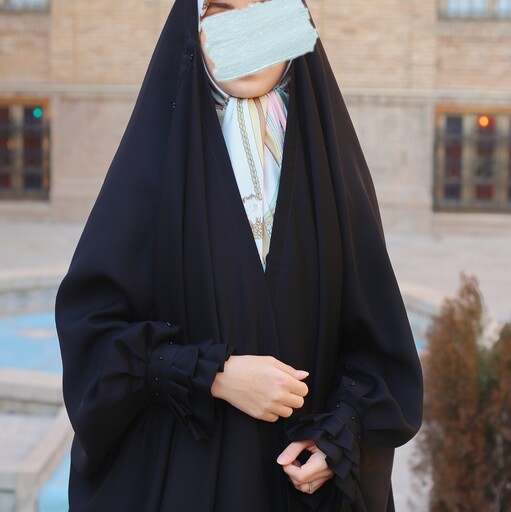چادر عربی مدل گونش جنس حریرالاسود اختصاصی گالری حجاب حورا 