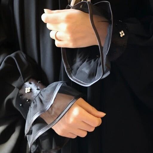 چادر عربی مجلسی مدل ماهلی آستین مخمل جواهردوزی شده اختصاصی گالری حجاب حورا 