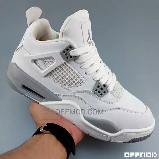 کفش جردن Nike Jordan 4 مردانه و زنانه رنگ  سفید  37 تا 44 ( کتونی جردن - جردن 4 - jordan 4  - کفش ایر جردن   ) 