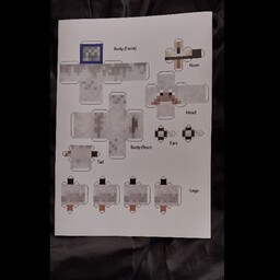 الگوی مقوایی سگ ماینکرفت با قلاده ی ابی