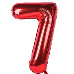 بادکنک فویلی عدد شماره 7 ( هفت ) تولد رنگ قرمز 32 اینچ سایز  بزرگ