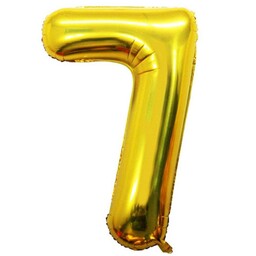 بادکنک فویلی عدد شماره 7 ( هفت ) تولد رنگ طلایی  32 اینچ سایز  بزرگ