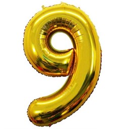 بادکنک فویلی عدد شماره 9 ( نه ) تولد رنگ طلایی  32 اینچ سایز  بزرگ