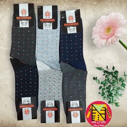 سه جفت جوراب مردانه مارک خوشرنگ طرح نقطه دار صادراتی باکیفیت ممتاز  (ارسال فقط 15 تومان)