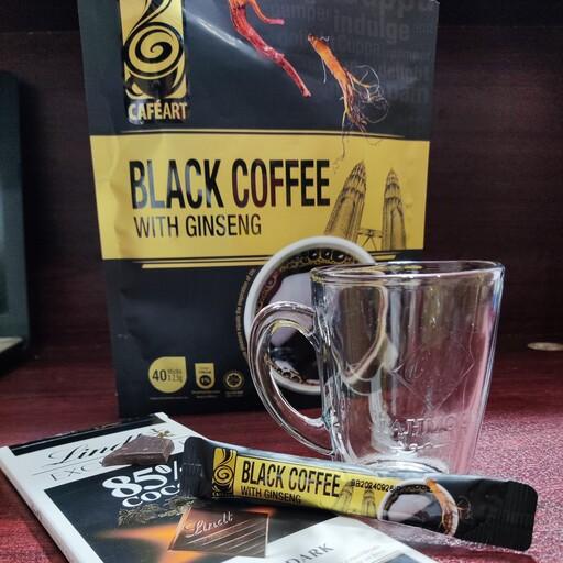 قهوه فوری بلک کافه black coffee مالزی برند کافه آرت بسته 40 عددی
