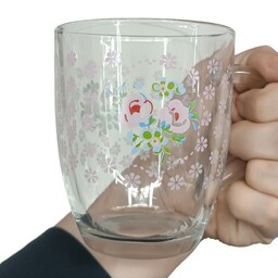 لیوان دسته دار بزرگ طرح گل ایرانی درجه 1 بسته 6 عددی