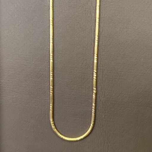 زنجیر زنانه نقره عیار925 ایتالیایی تراش دار روکش طلا 